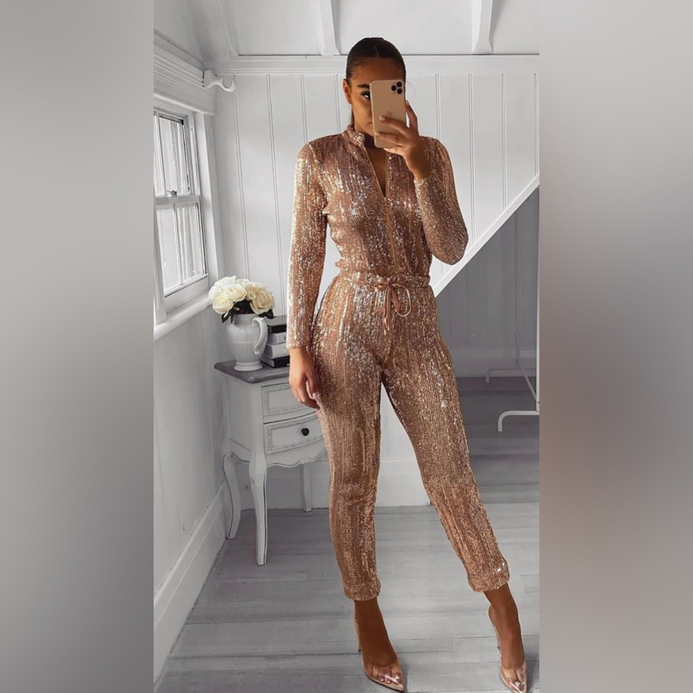 Fashion Nova full sequin jumpsuit